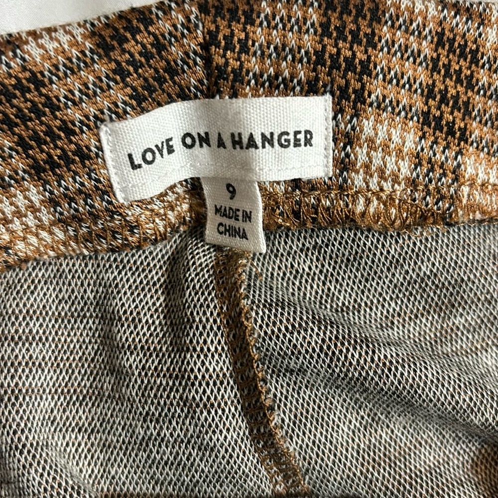 Brown plaid flarish pants
